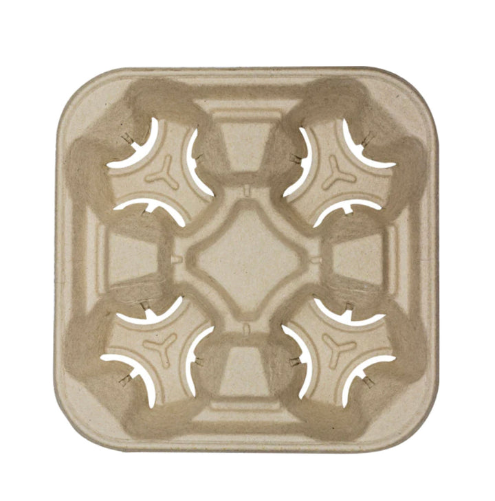 Cup Carrier, Biodegradable, for 4 Cups (8 - 32oz) - 300 pcs
