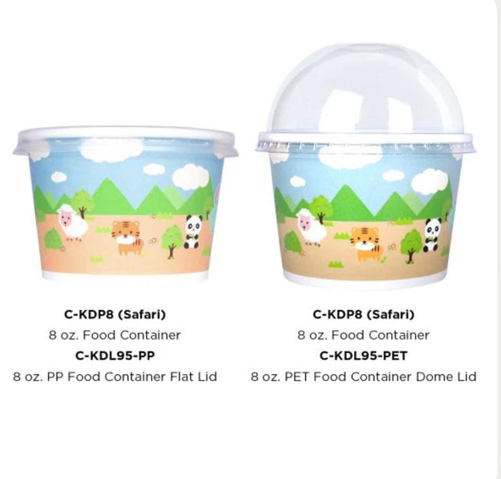 8oz Double Poly Paper Hot/Cold Food Cups (95mm), Safari - 1,000 pcs