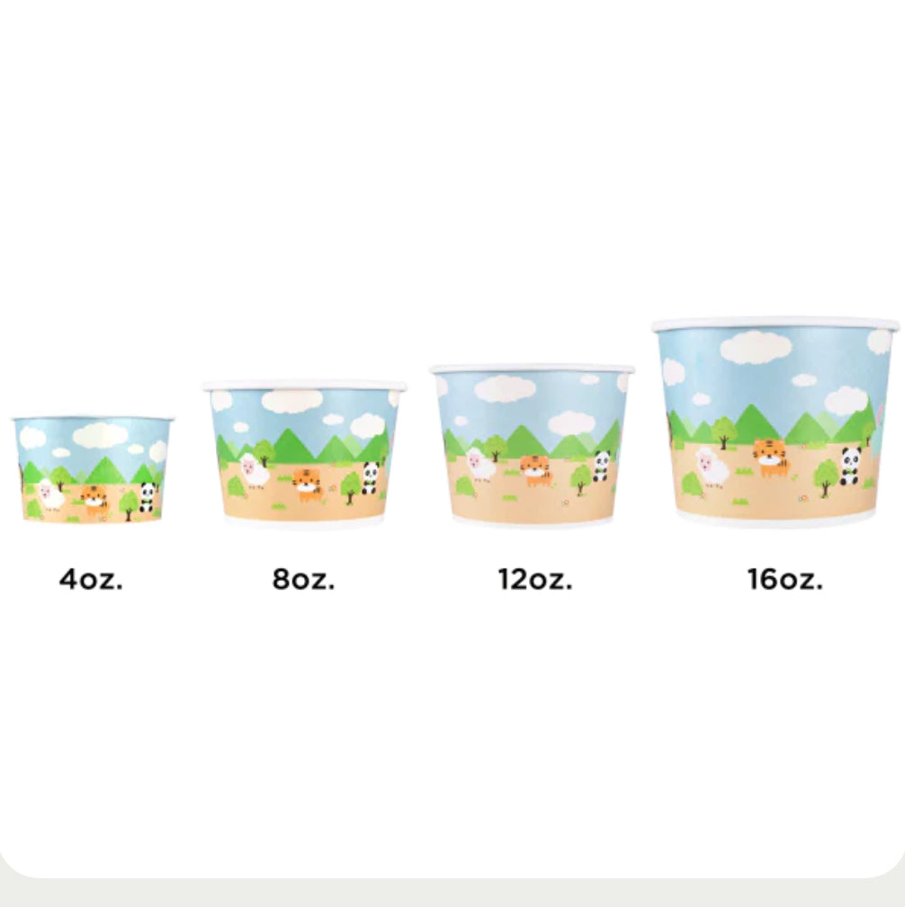 8oz Double Poly Paper Hot/Cold Food Cups (95mm), Safari - 1,000 pcs