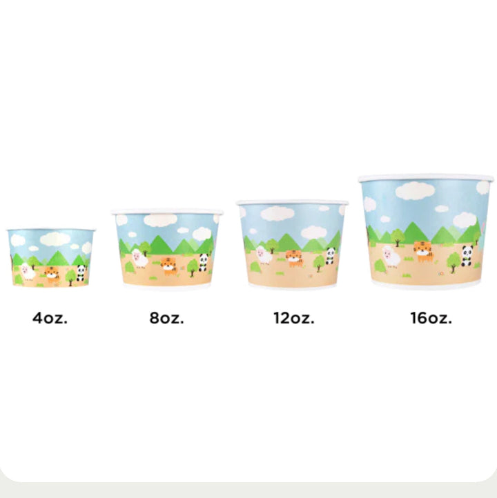 8oz Double Poly Paper Hot/Cold Food Cups (95mm), Safari - 1,000 pcs