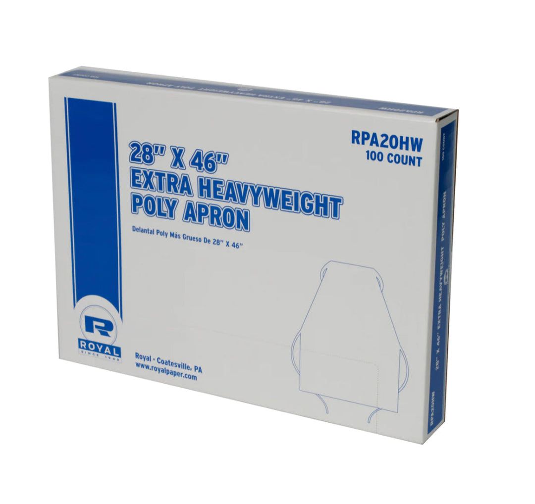 Apron, Extra Heavy-weight, Poly, White, 28" X 46", 500 pcs