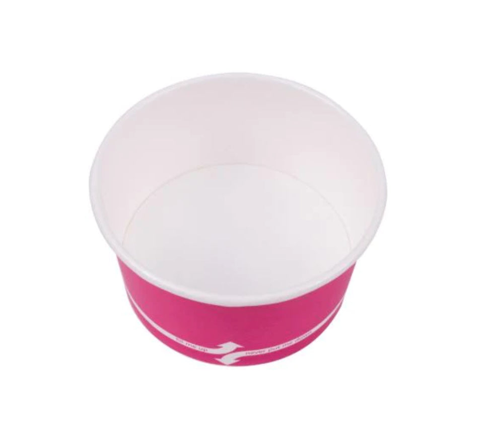 4oz Double Poly Paper Food Cups (76mm), Pink - 1,000 pcs