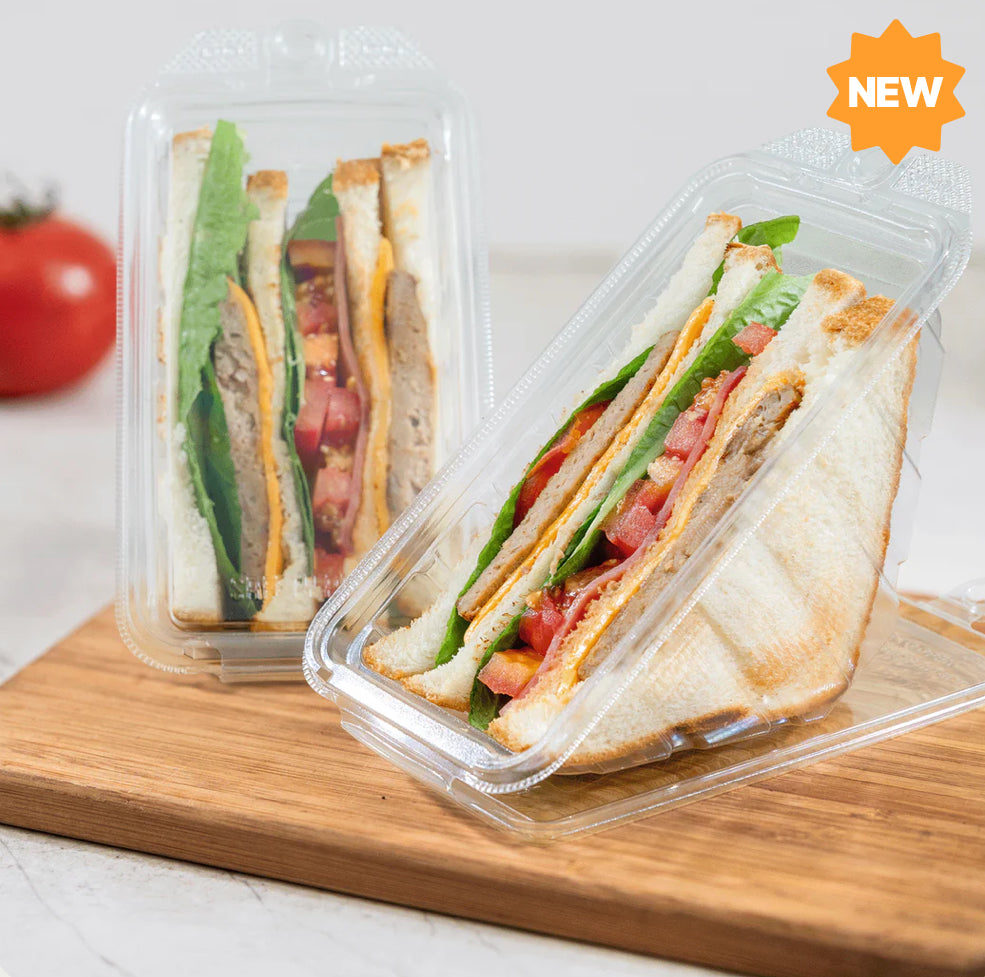 17oz PET Tamper Resistant Sandwich Wedge, Clear - 200 pcs