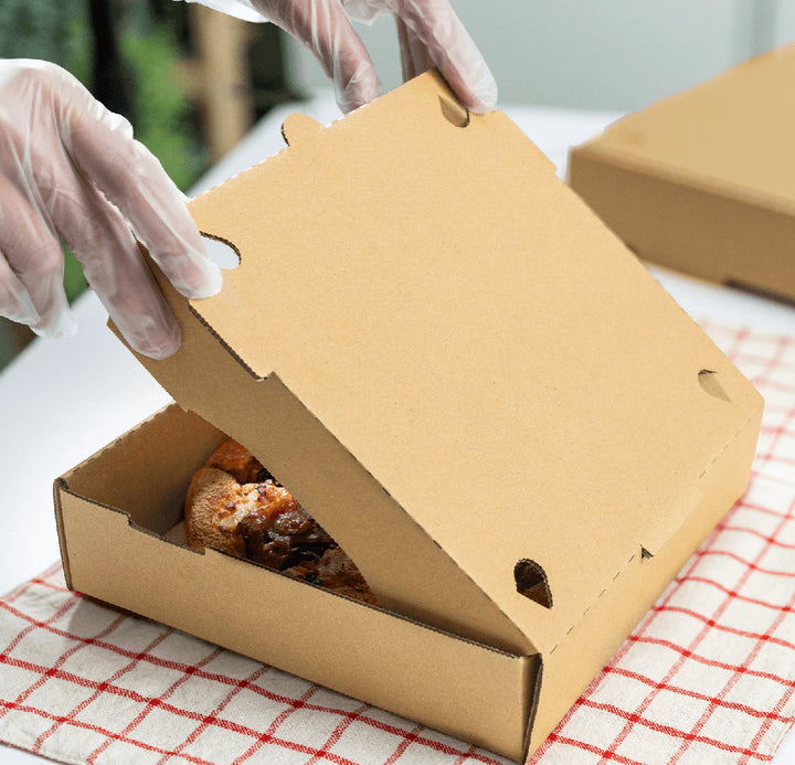 Corrugated Pizza Box, 8''x8''x2'', Kraft - 50 pcs