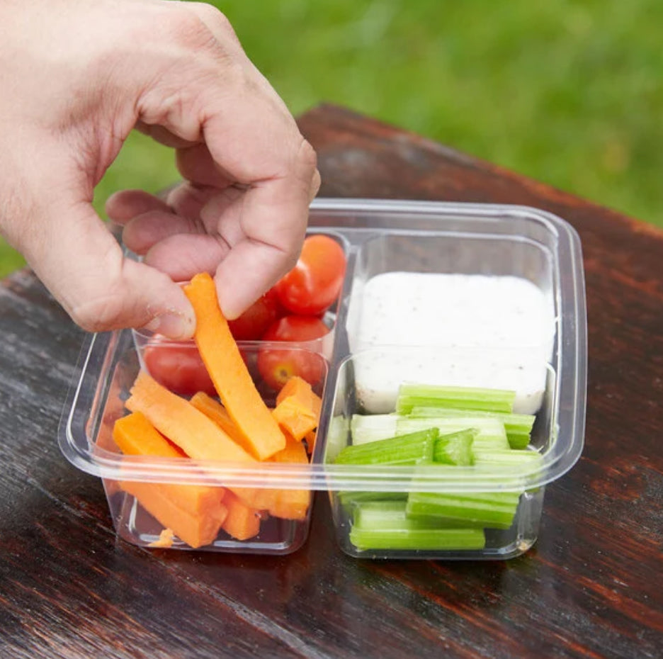 Greenware 16.7 oz Shallow 4-Compartment PLA Compostable Container – 300 pcs