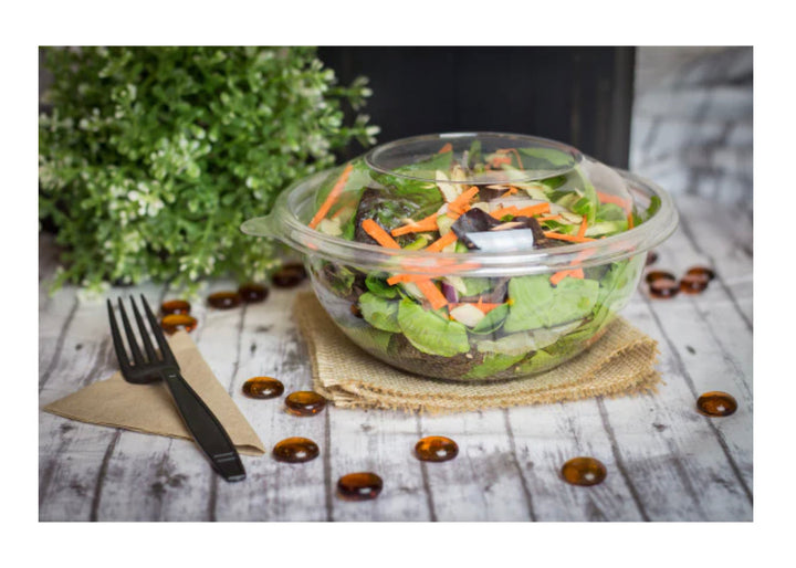 32 oz Dome PET Plastic Salad Bowl Lid (185mm) - 300 pcs