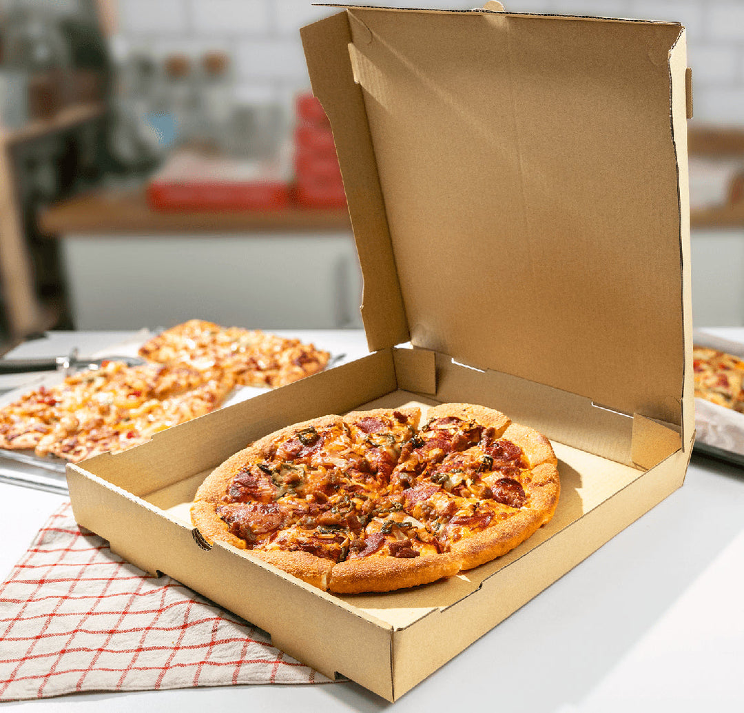 Corrugated Pizza Box, 12''x12''x2'', Kraft - 50 pcs
