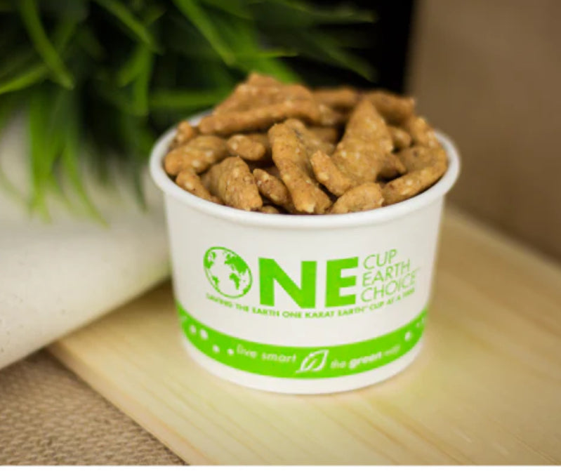 4oz Eco-Friendly Paper Food Cups (75.3mm), White/Eco Print - 1,000 pcs