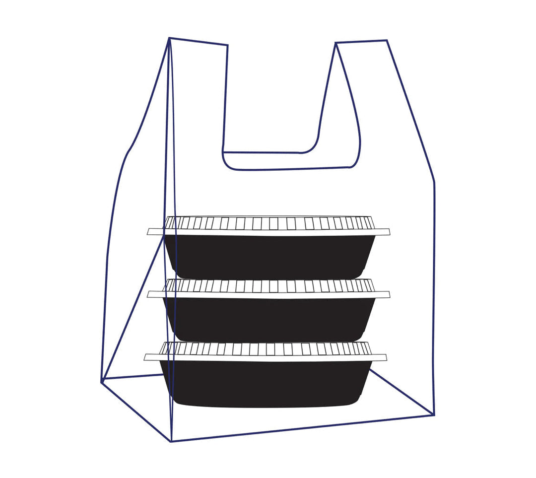 11.5" x 10.5" x 19" Flat Bottom Multilingual T-Shirt Bags - 250