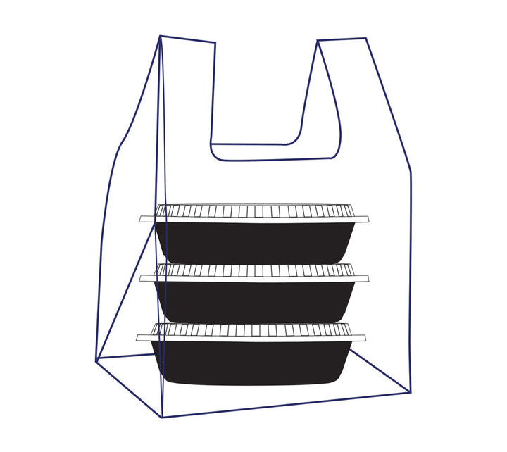 11.5" x 10.5" x 19" Flat Bottom Multilingual T-Shirt Bags - 250