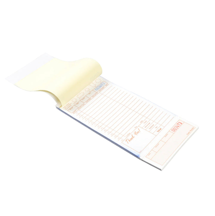 Guest Check, 15 Lines, Tan, 3 Ply Carbonless, Heavyweight, Loose, 8/250