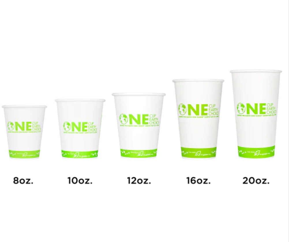 Eco Paper Hot Cup, Lined with PLA, 90mm, Generic, 12oz, 1000 Pcs