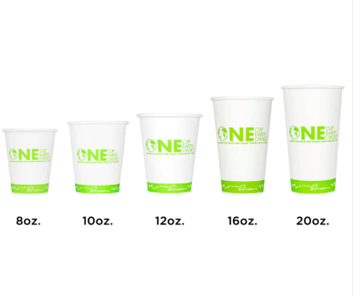 Eco Paper Hot Cup, Lined with PLA, 90mm, Generic, 12oz, 1000 Pcs