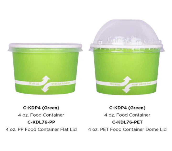 4oz Double Poly Paper Food Cups (76mm), Green - 1,000 pcs
