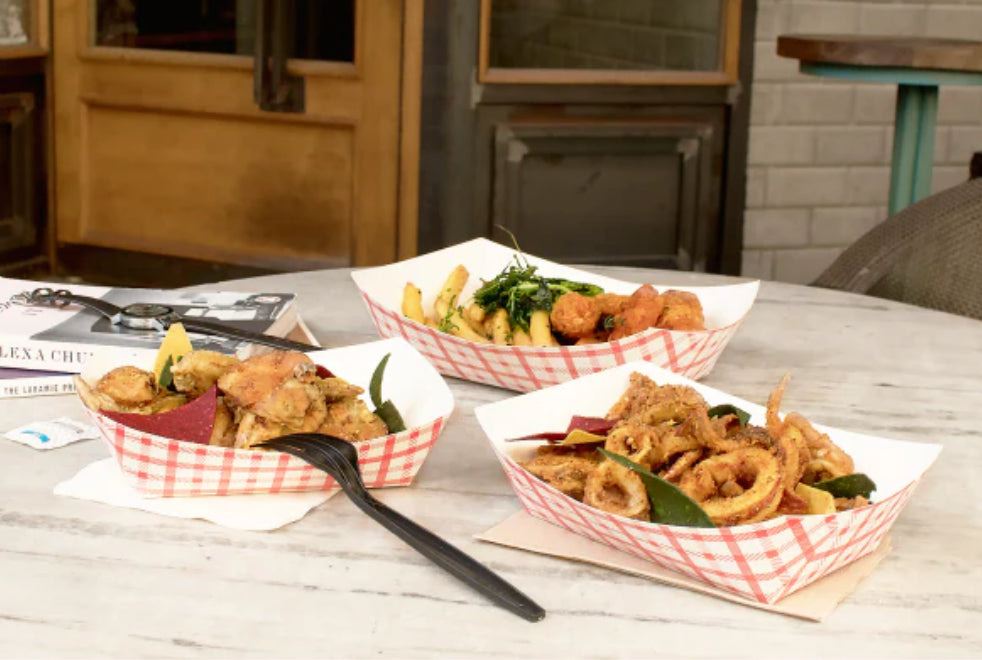 Food Tray, 3 lb, Shepherd's Check (Red) - 500 pcs