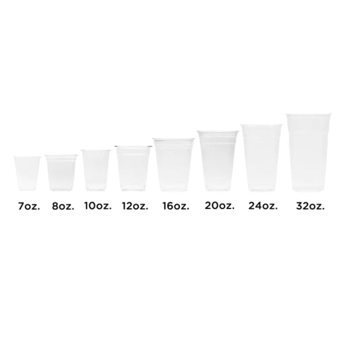 Cups for Cold Beverages, 20oz, 3.8", PET Plastic - 1,000 pcs