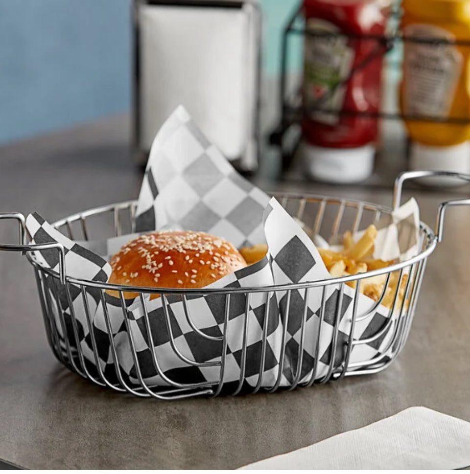 Deli Wrap / Paper Liner Sheets, 12" x 12" Black Checkered - 5,000 sheets