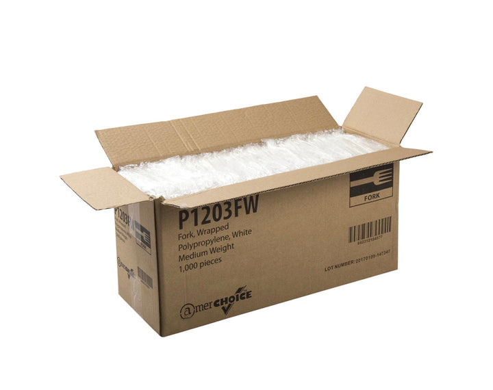 Fork, Ind Wrapped, MW, White, PP, L: 15 CM, W: 2.5 G - 1000