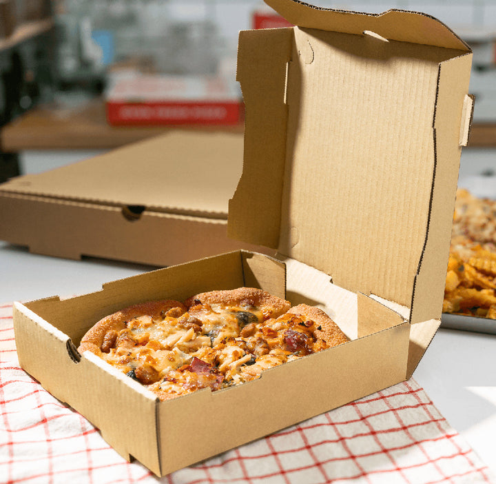 Corrugated Pizza Box, 8''x8''x2'', Kraft - 50 pcs