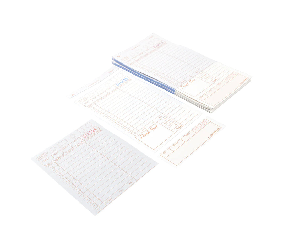 Guest Check, 15 Lines, Tan, 2 Ply Carbonless, Heavyweight, Loose, 8/250