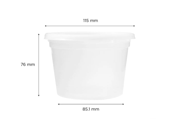 Deli Containers & Lids, 16oz, 4.6", Clear, PP - 240 sets