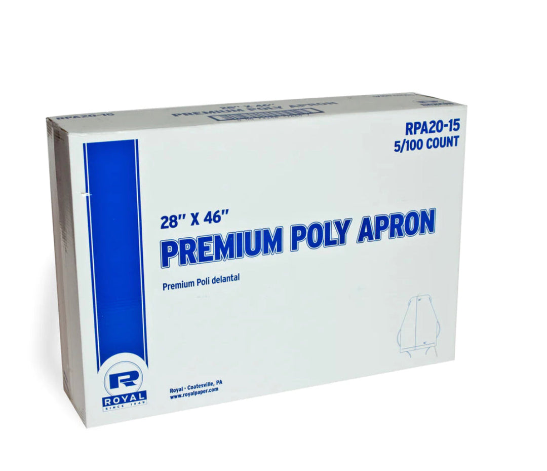 Apron, Extra Heavy-weight, Poly, White, 28" X 46", 500 pcs