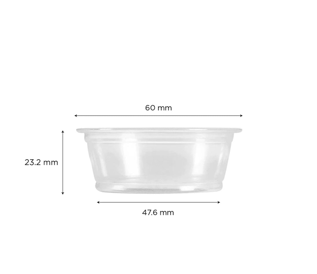 Portion Cups, 1.5 oz, Clear, PP Plastic - (Case of 2,500)