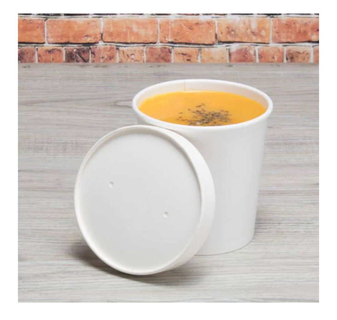 6-16 oz Paper Lid for Gourmet Paper Cold/Hot Food Containers (96mm) - 1,000 pcs