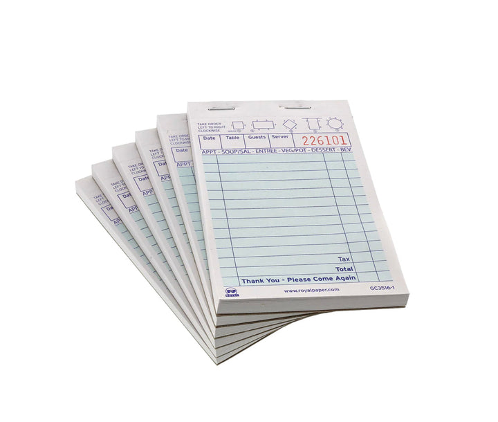 Guest Check, 14 Lines, Green, Lightweight, 1 Part Booked, 100/100