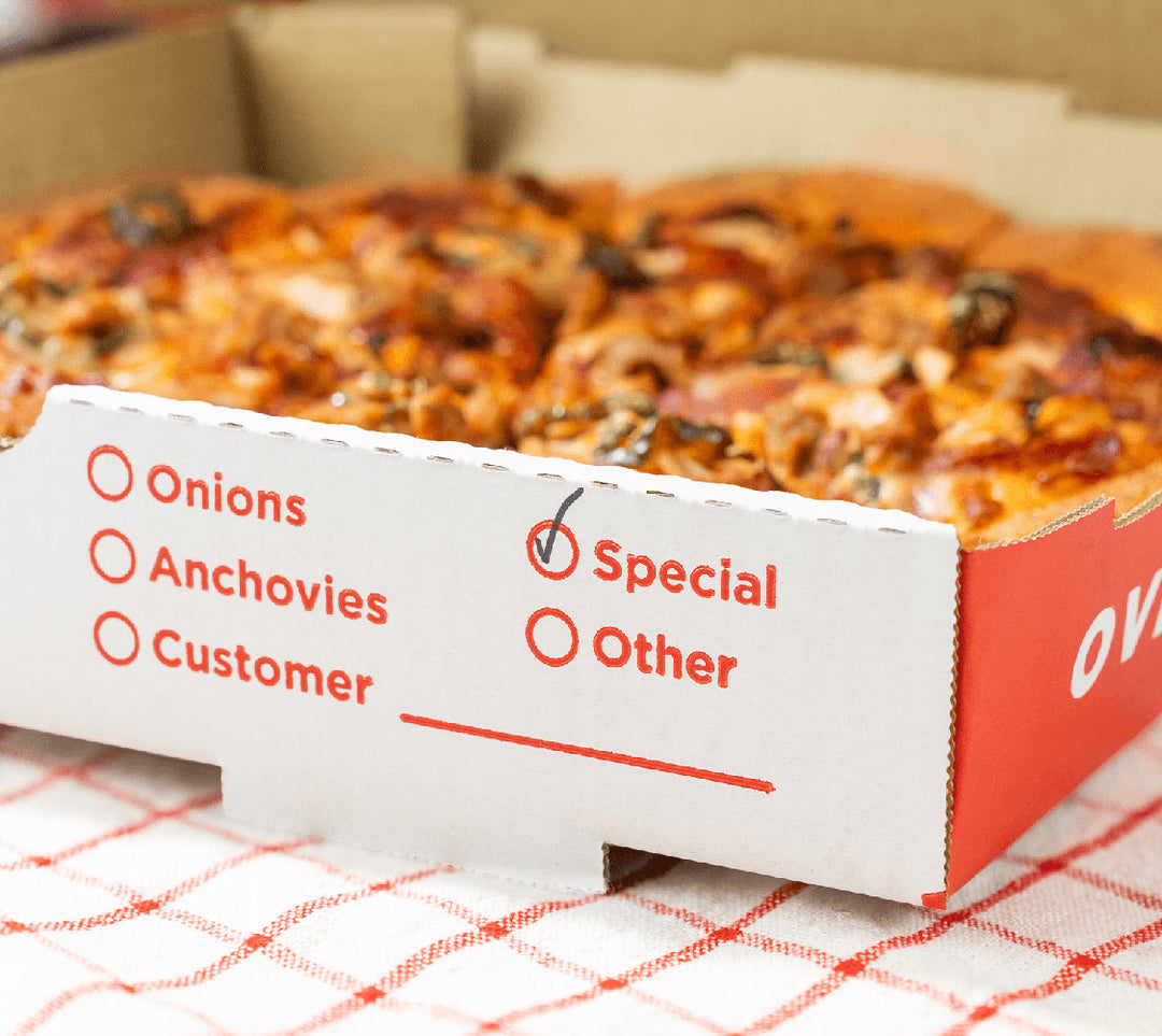 Corrugated Pizza Box, 12''x12''x2'', Generic Print - 50 pcs