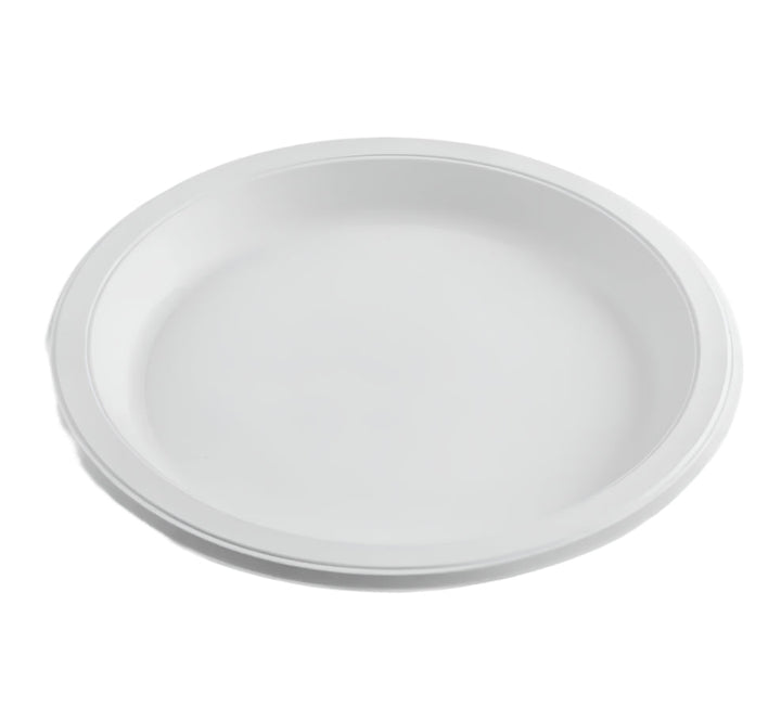 9" Mineral Filled PP Plate, Round, 1-compartment, White - 500 Pcs