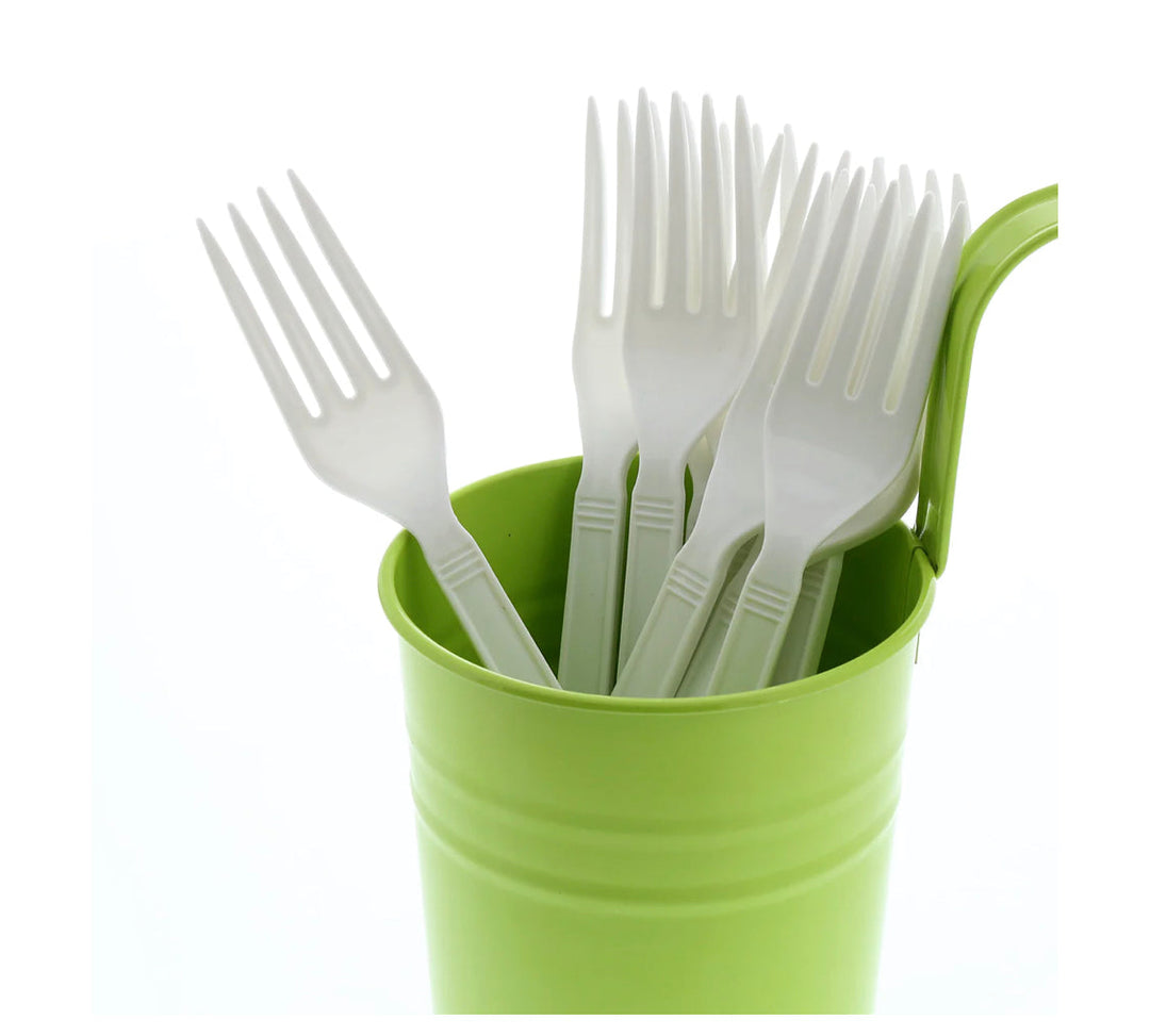 Fork, Heavy Weight, White, PP, L: 18.3 CM, W: 5.1G - 1000