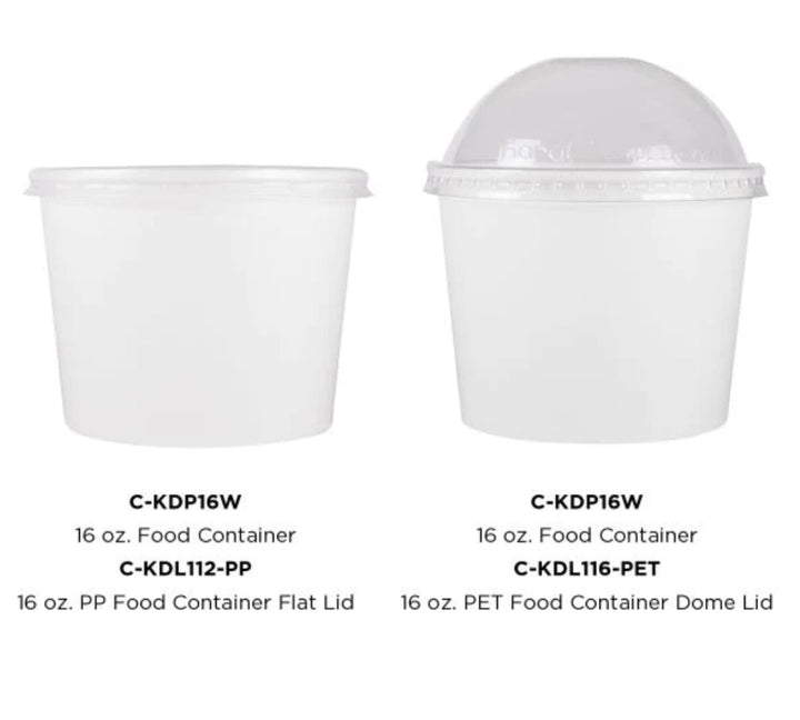 16 oz Double Poly Paper Hot/Cold Food Container, White, (112mm) - 1000 Pcs