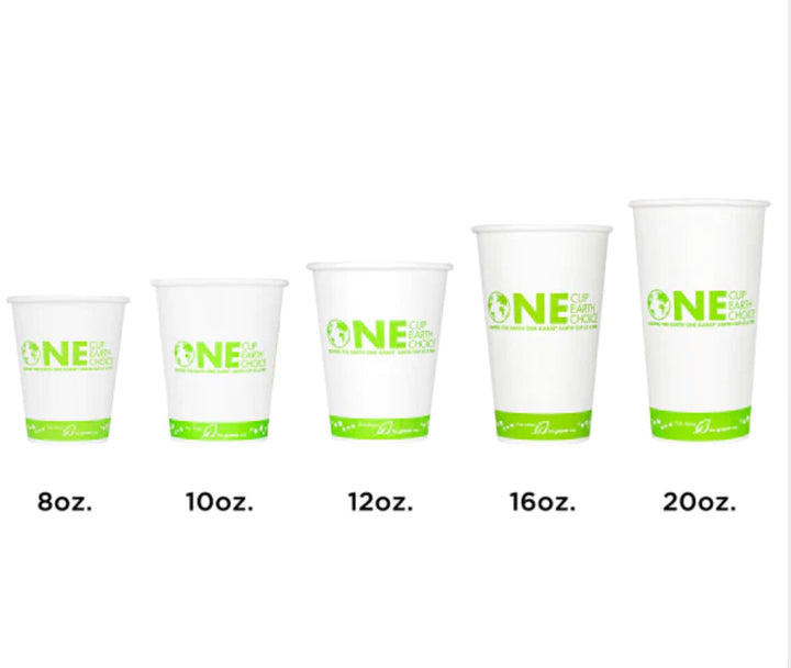 Eco Paper Hot Cup, Lined with PLA, 90mm, Earth Print, 20oz, 600 Pcs