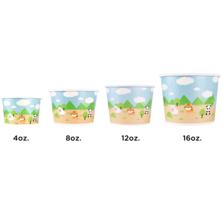 12oz Double Poly Paper Hot/Cold Food Cups (100mm), Safari - 1,000 pcs