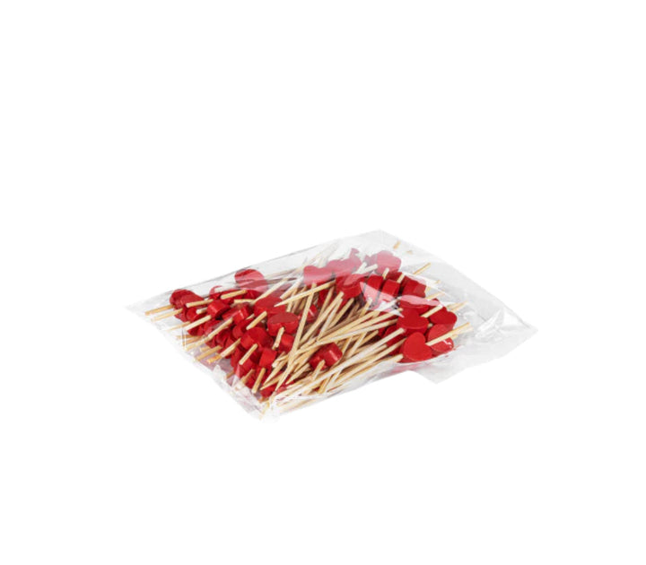 Bamboo Pick, Red, 3.5" - 5,000 pcs