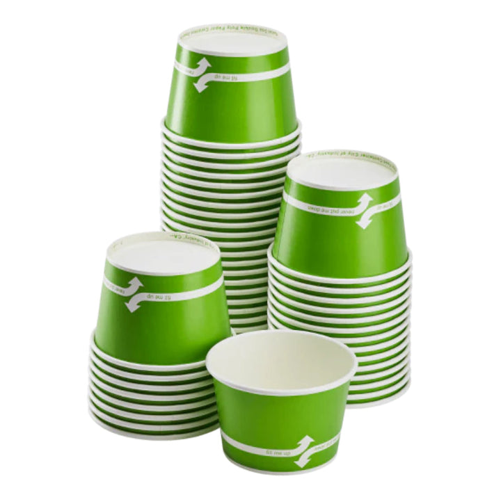 12oz Double Poly Paper Hot/Cold Food Cups (100mm), Green - 1,000 pcs