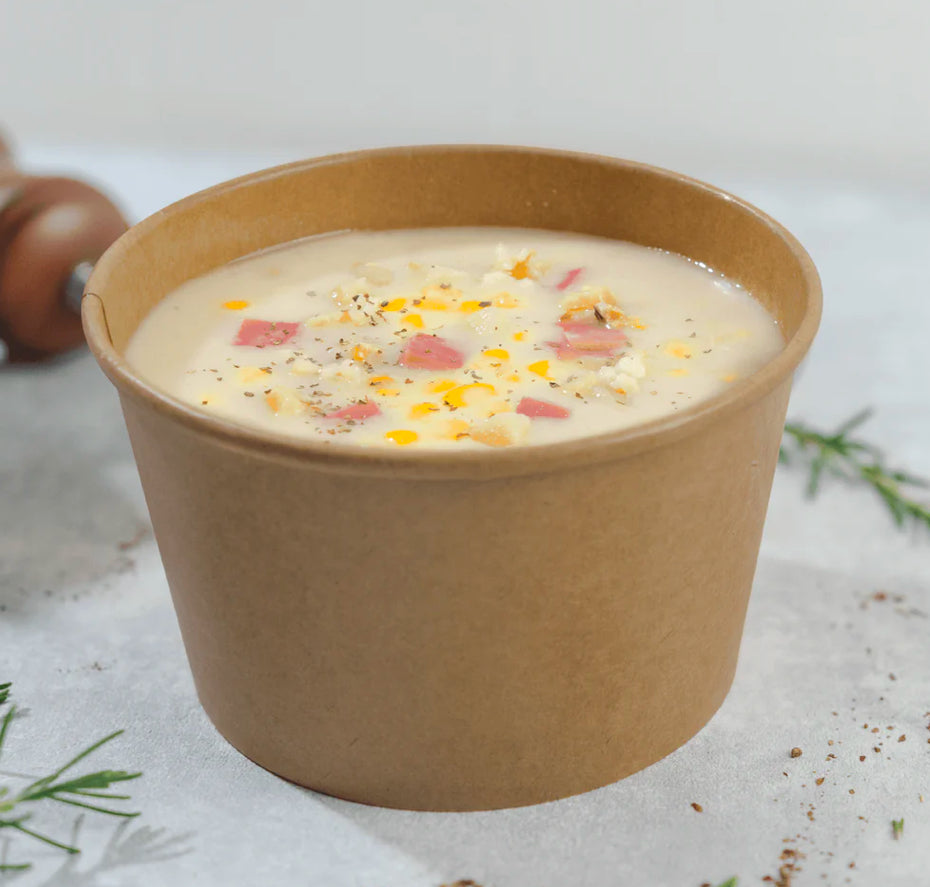 28 oz Double Poly Paper Hot/Cold Food Container, Kraft, (142mm) - 600 Pcs