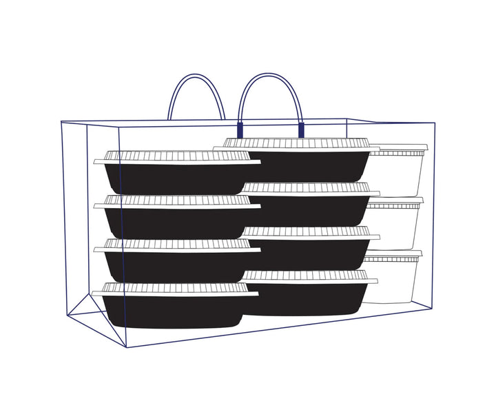 22" x 14" x 15" Rigid Handled Multilingual Shopping Bags - 50 pcs