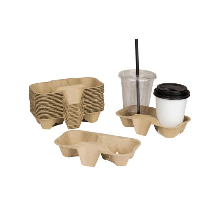 Cup Carrier, Biodegradable, for 2 cups (8 - 24oz) - 600 pcs