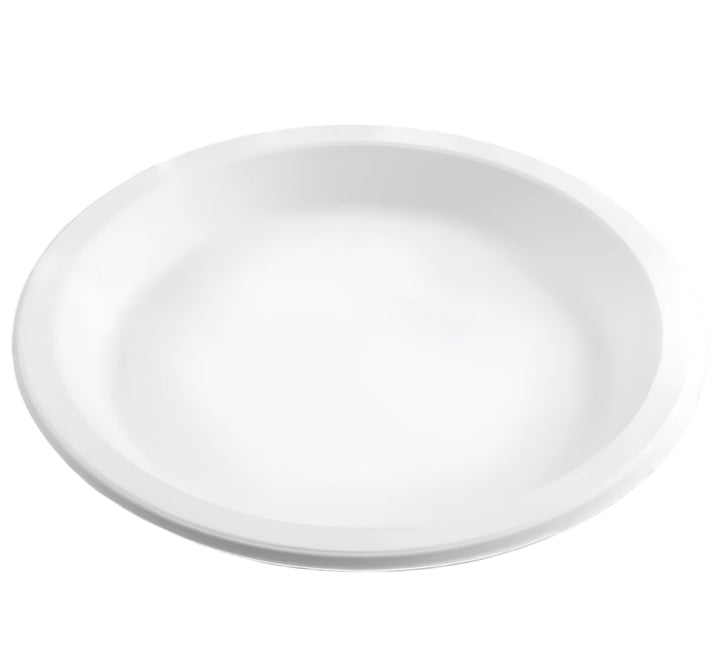 10.25" Mineral Filled PP Plate, Round, 1-compartment, White - 500 Pcs
