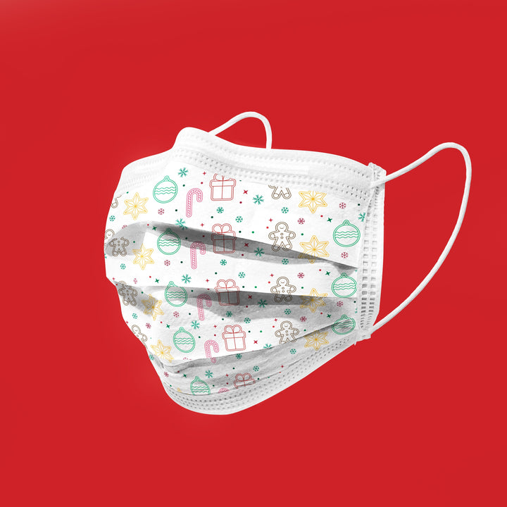 Designer Disposable 3-ply Holiday Themed Loop Face Masks Level 1