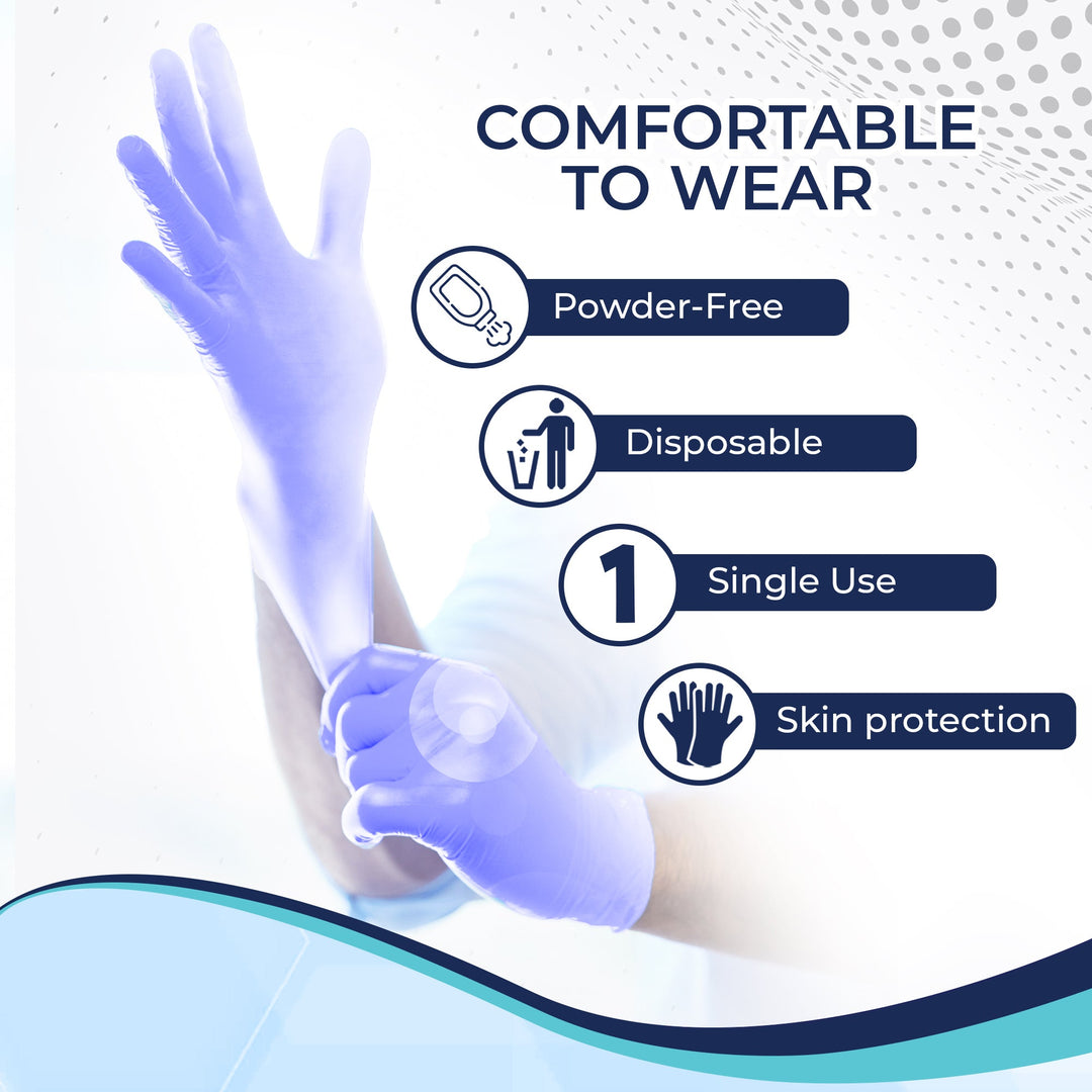 INTCO Touchflex Chemo Rated 4.3mil Nitrile Exam Gloves - Purple/Blue