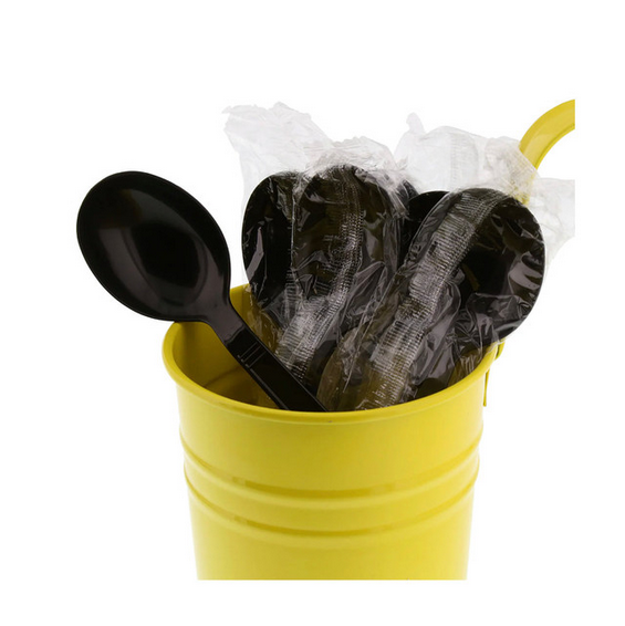 Soupspoon, Individually Wrapped, Medium Weight, Black, PP - 1000