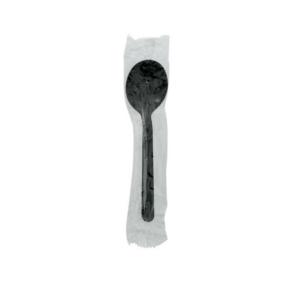 Soupspoon, Individually Wrapped, Medium Weight, Black, PP - 1000