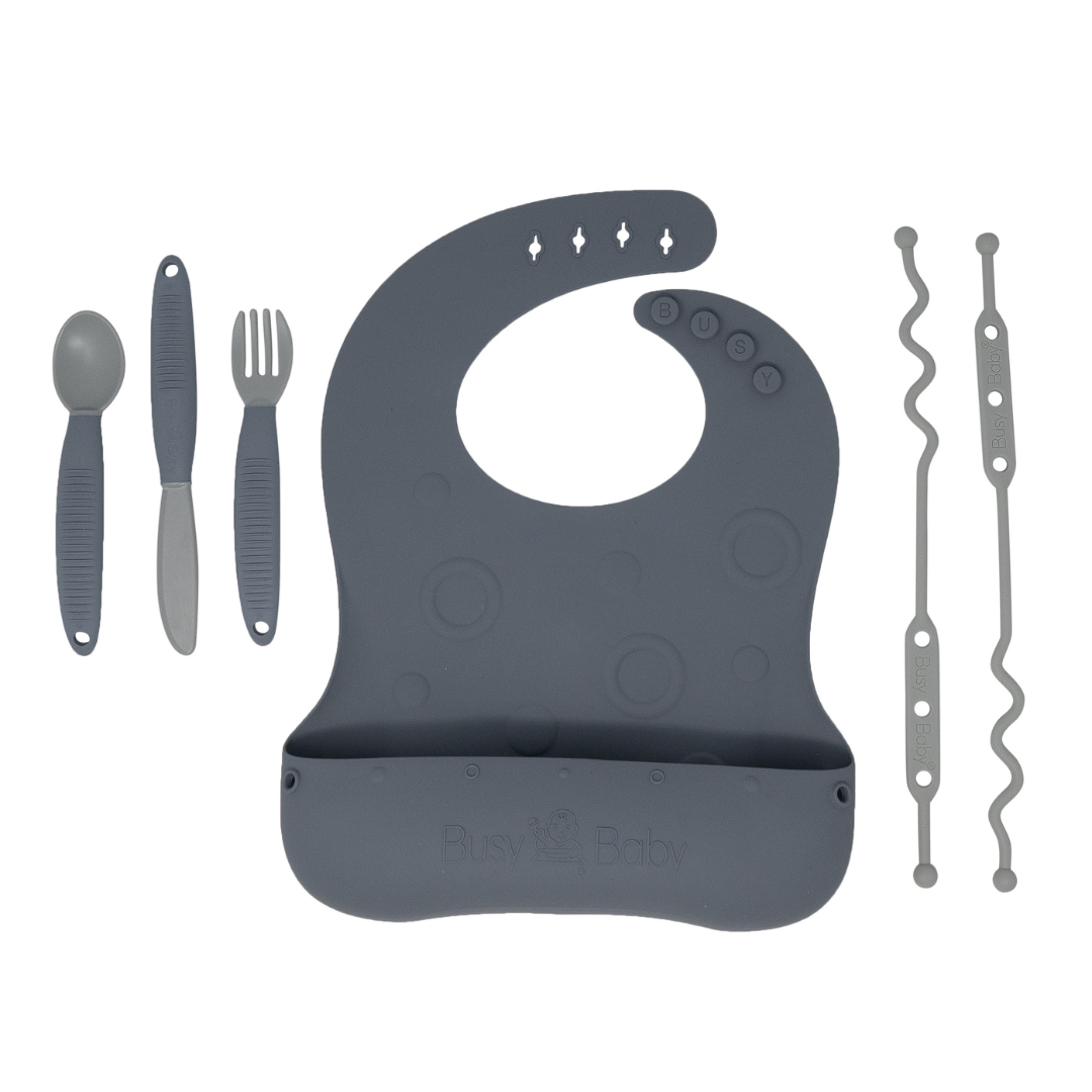 Stop-Drop Travel Bib+ Utensils