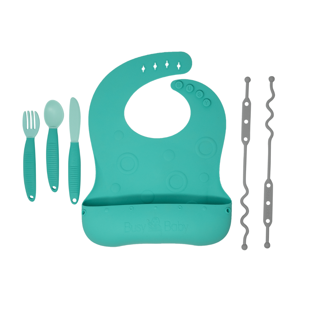 Stop-Drop Travel Bib+ Utensils