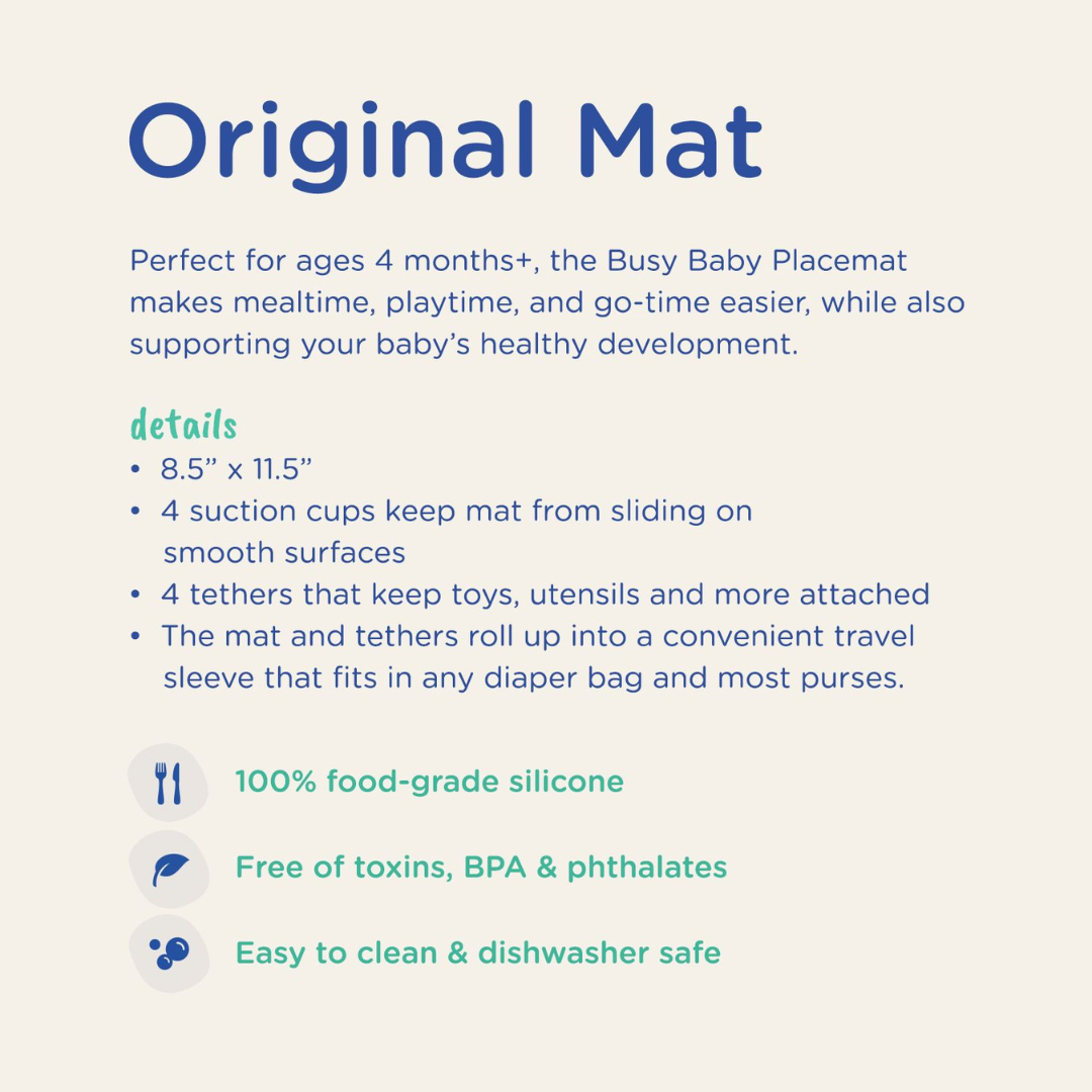 Busy Baby Silicone Mat with Toy Straps