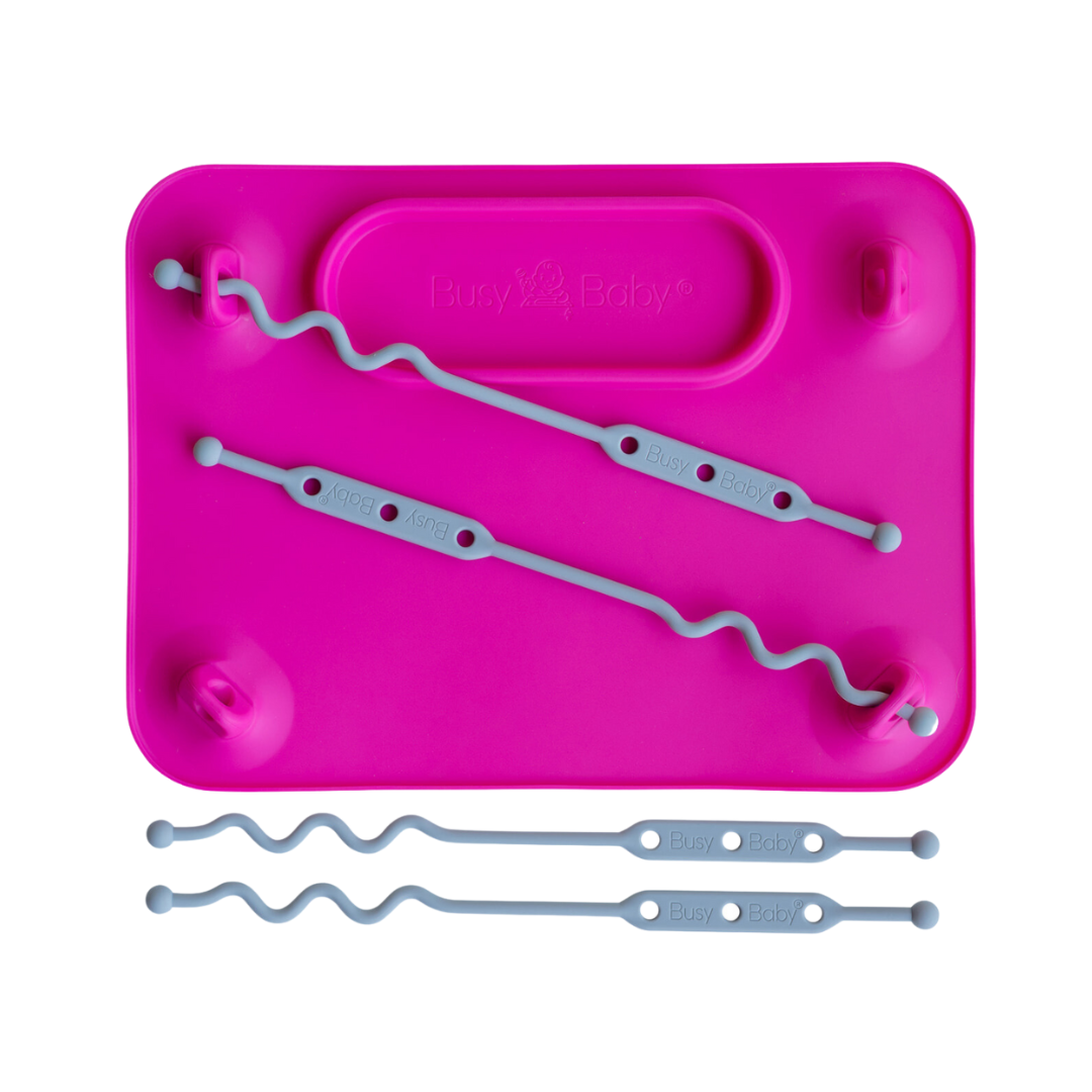 Busy Baby Silicone Mat with Toy Straps