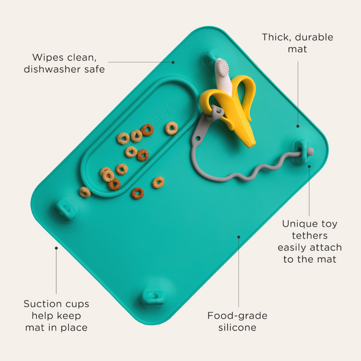 Busy Baby Silicone Mat with Toy Straps